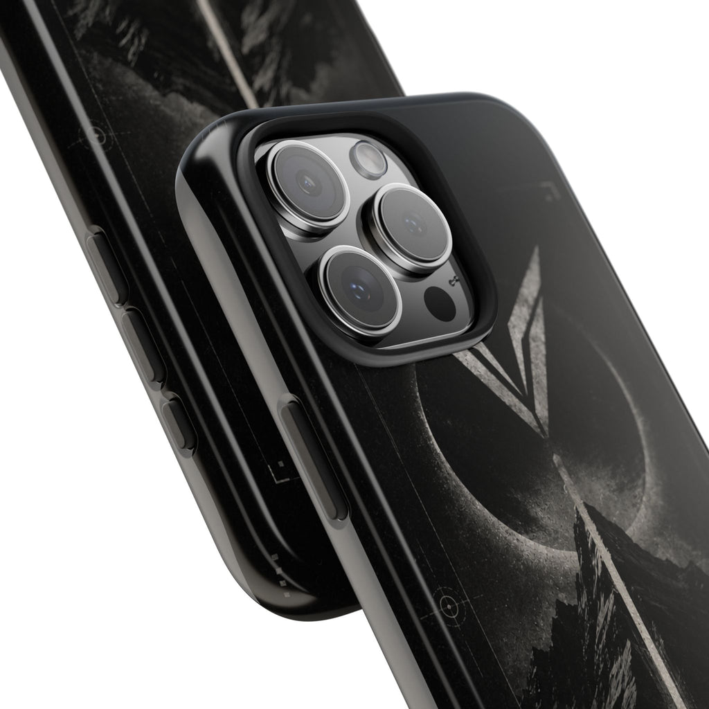 Vyorin Mountain Emblem Tough Phone Case — Dark Sci‑Fi Protection