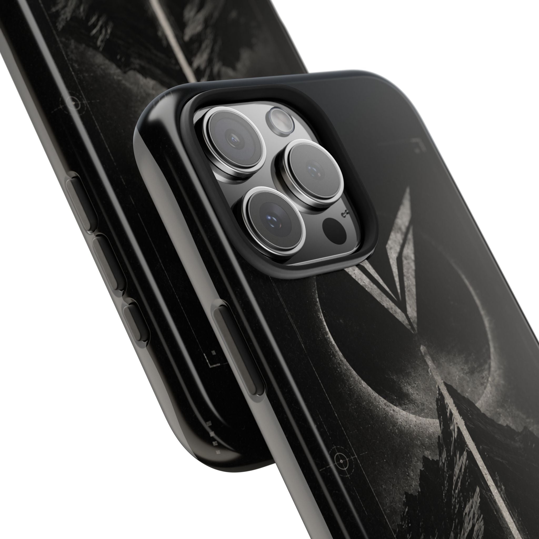 Vyorin Mountain Emblem Tough Phone Case — Dark Sci‑Fi Protection