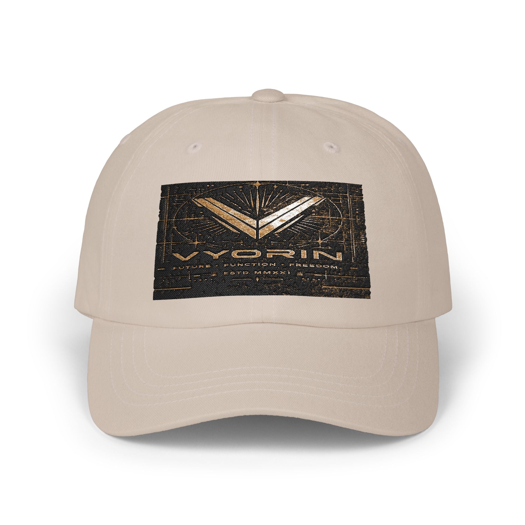 Classic Dad Cap with Vintage Gold 'VWORKIN' Patch – Casual Baseball Hat