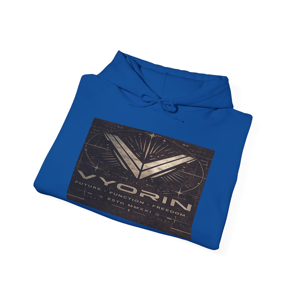 Vyorin Star Emblem Hoodie — Retro Sci‑Fi Logo Pullover
