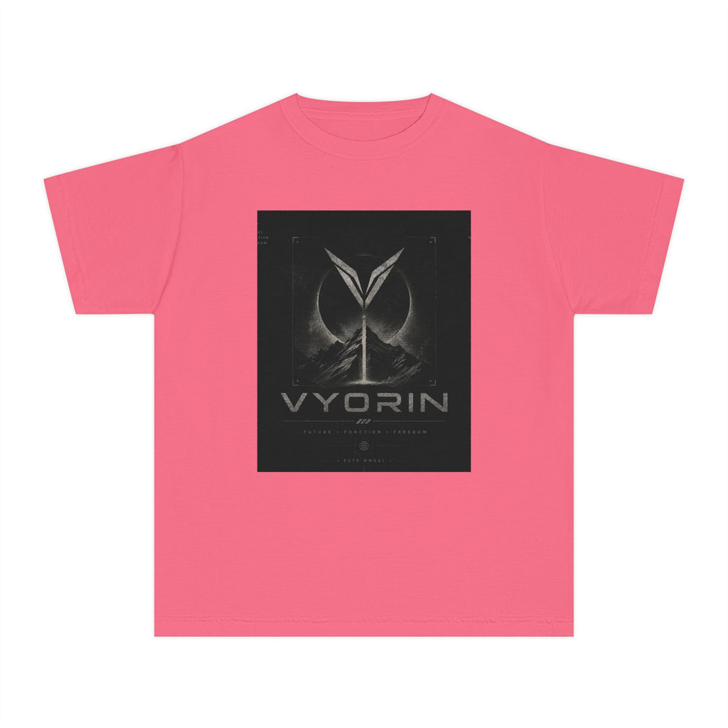 Vyorin Logo Youth Tee — Dark Sci‑Fi Emblem Graphic Shirt