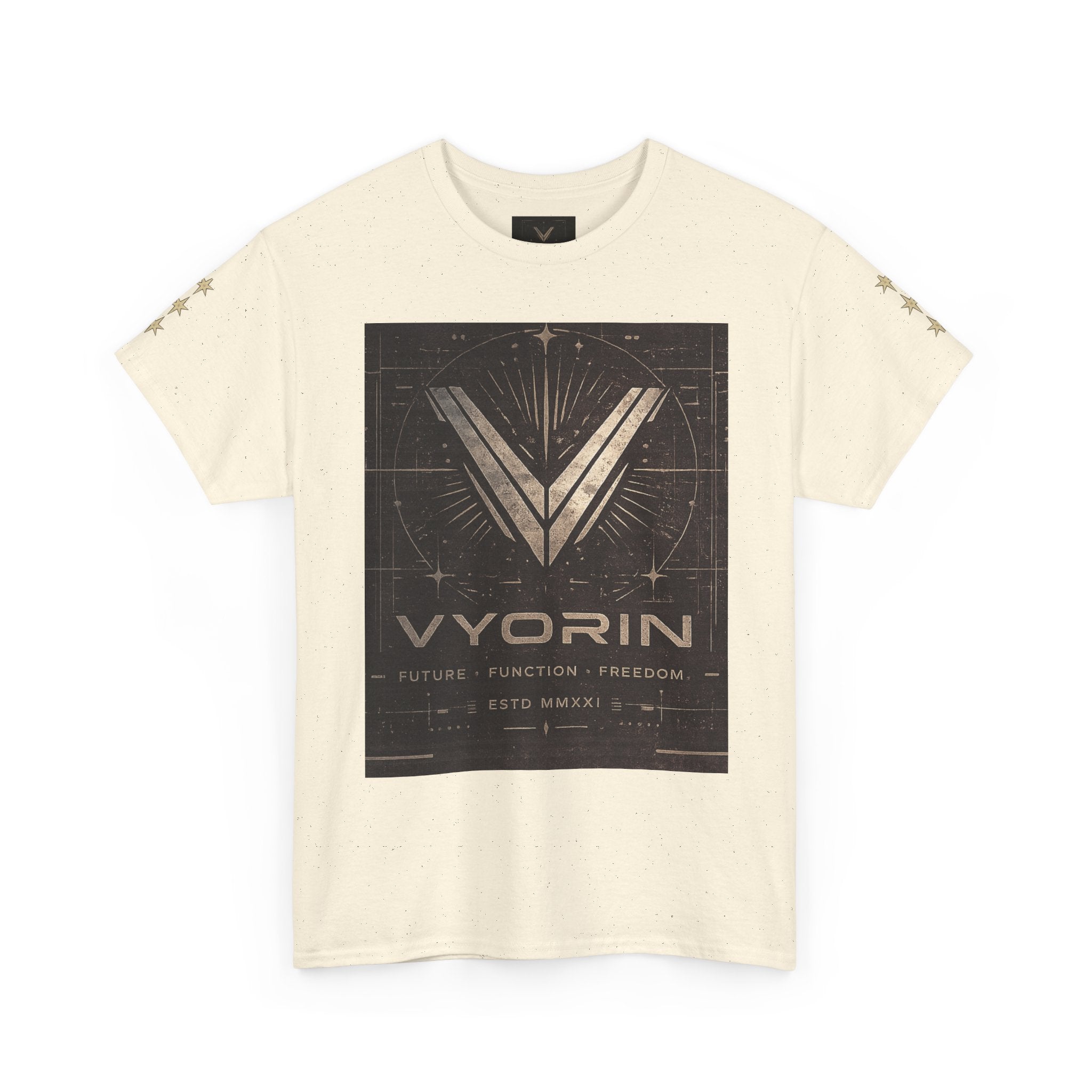 Vyorin Logo Graphic Tee — Futuristic Retro Sci‑Fi T-Shirt