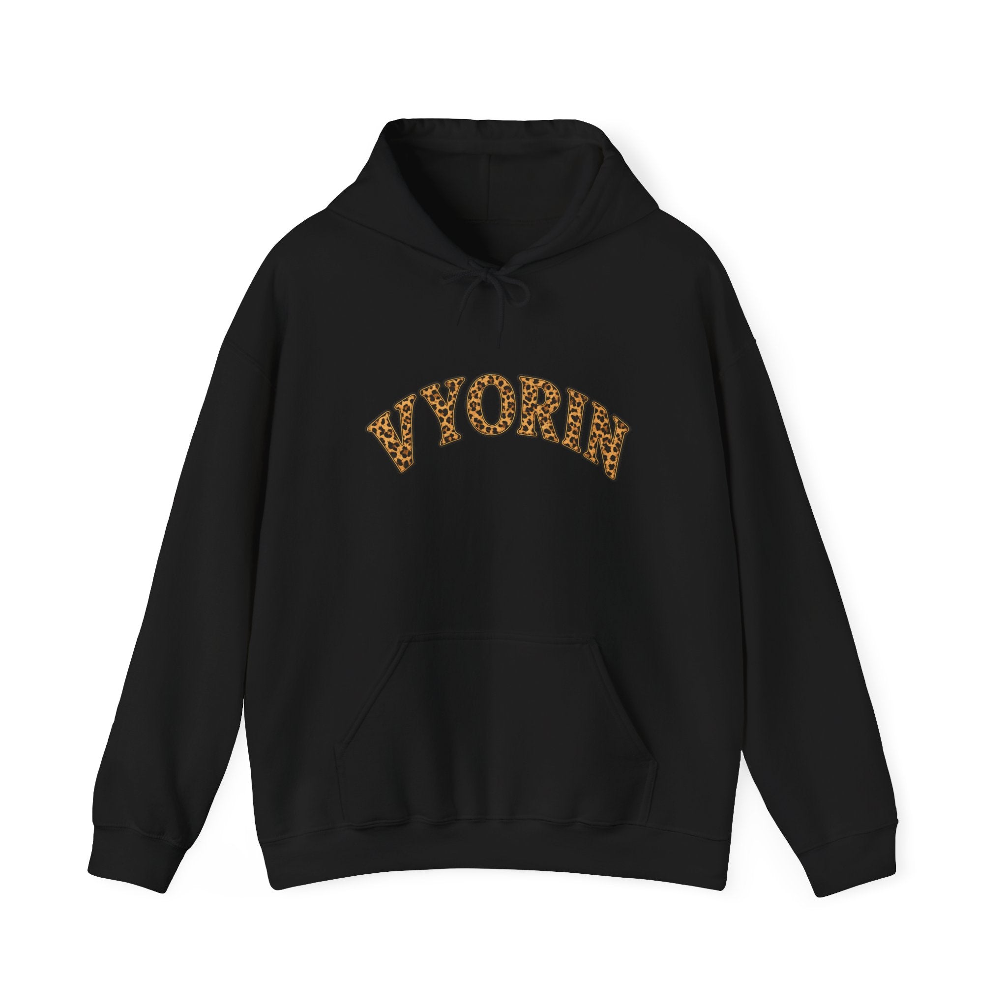 Vyorn Leopard Arch Hoodie — Vintage Animal Print Logo Sweatshirt