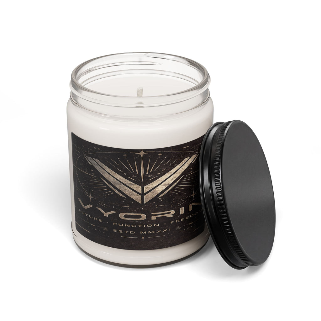 Candle — Vyorin Logo Scented Soy Candle (9 oz) — Clean, Herbal Fragrance for Home & Gifts