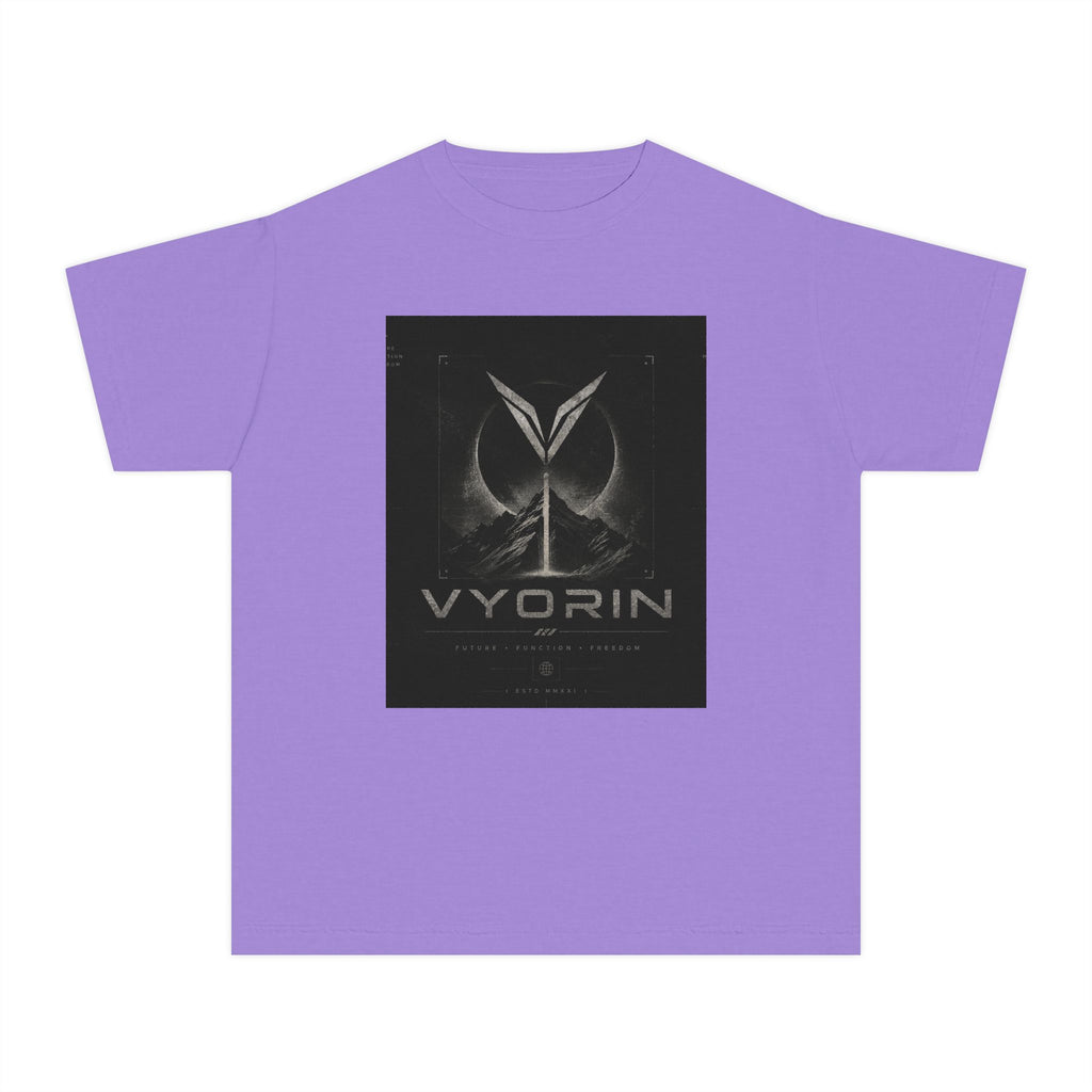 Vyorin Logo Youth Tee — Dark Sci‑Fi Emblem Graphic Shirt