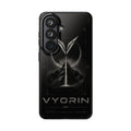 Vyorin Mountain Emblem Tough Phone Case — Dark Sci‑Fi Protection