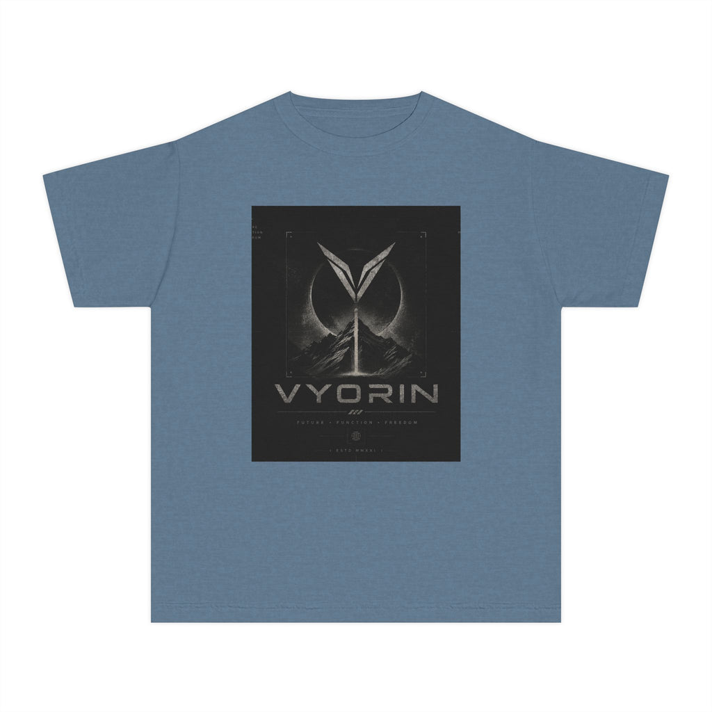 Vyorin Logo Youth Tee — Dark Sci‑Fi Emblem Graphic Shirt