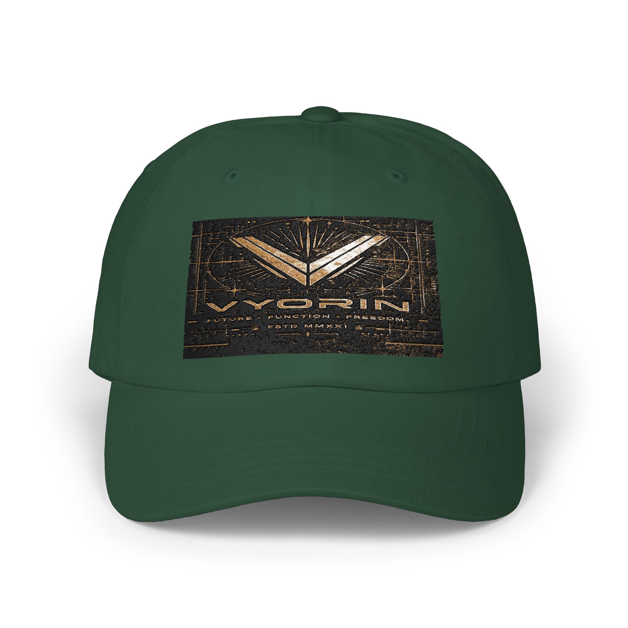Classic Dad Cap with Vintage Gold 'VWORKIN' Patch – Casual Baseball Hat