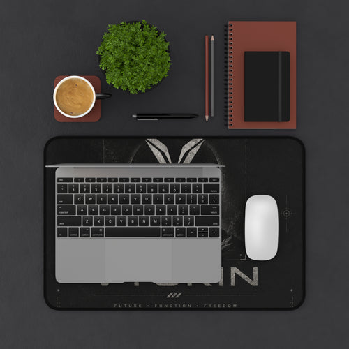 Vyorin Dark Sci‑Fi Mountain Logo Desk Mat