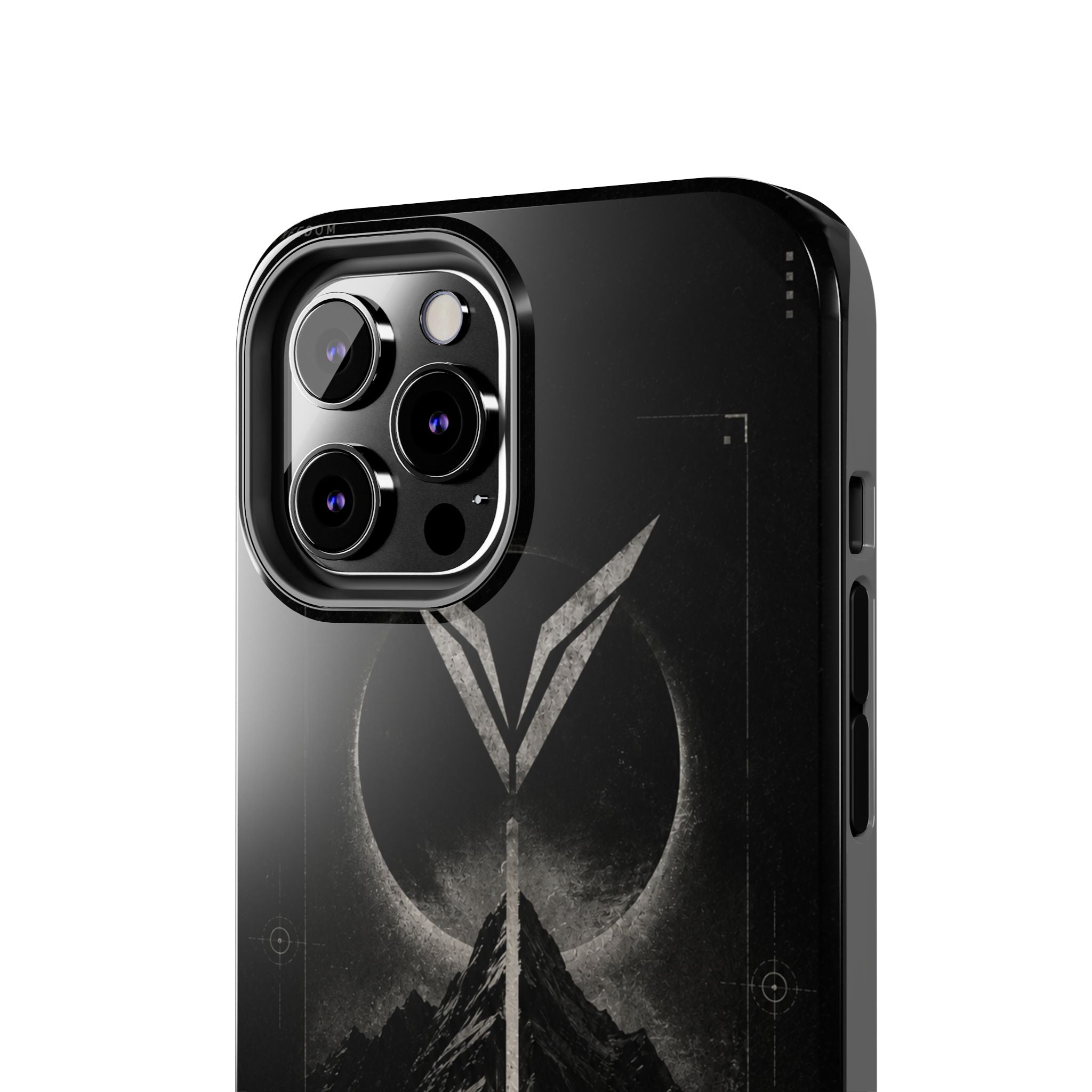 Vyorin Mountain Emblem Tough Phone Case — Dark Sci‑Fi Protection