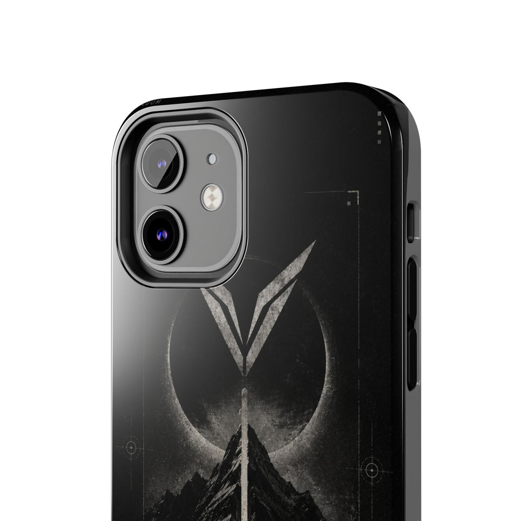 Vyorin Mountain Emblem Tough Phone Case — Dark Sci‑Fi Protection