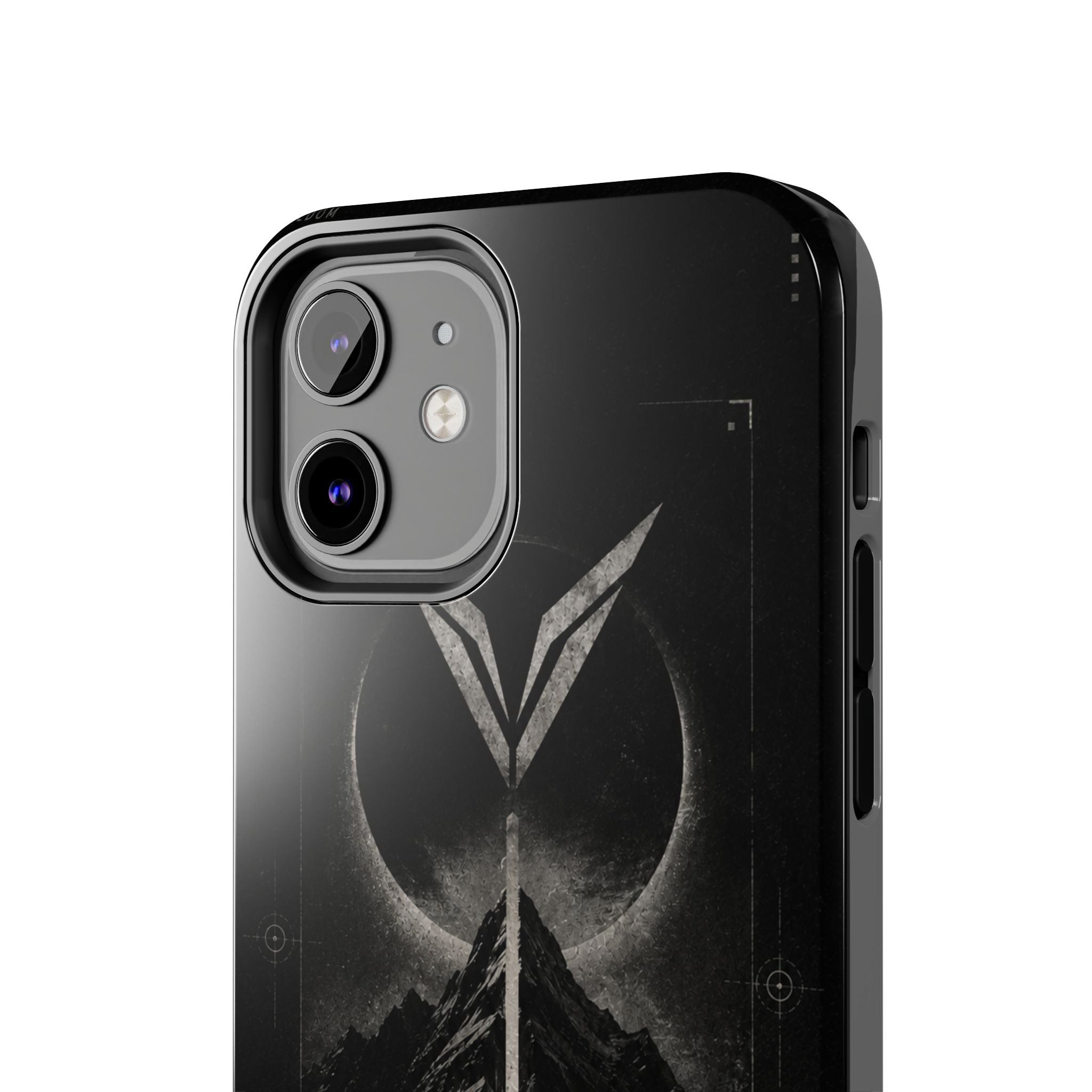 Vyorin Mountain Emblem Tough Phone Case — Dark Sci‑Fi Protection