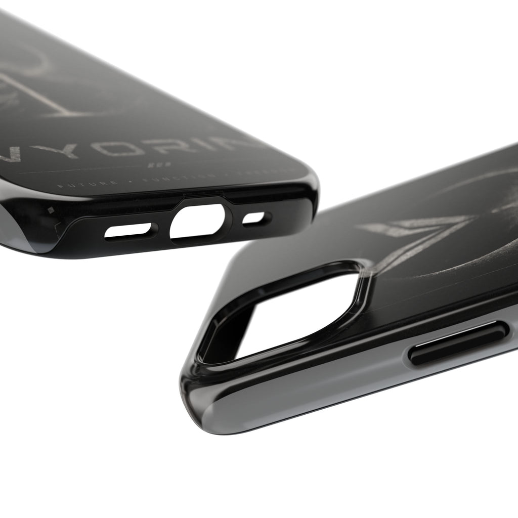 Vyorin Mountain Emblem Tough Phone Case — Dark Sci‑Fi Protection