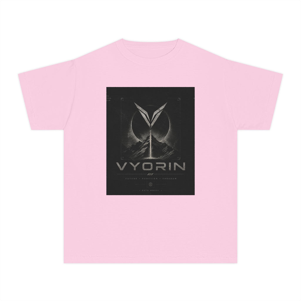 Vyorin Logo Youth Tee — Dark Sci‑Fi Emblem Graphic Shirt