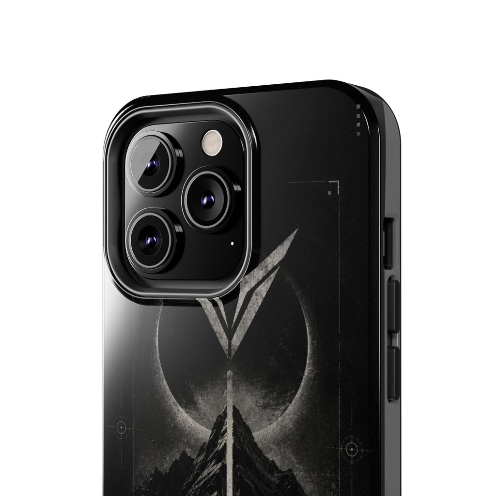 Vyorin Mountain Emblem Tough Phone Case — Dark Sci‑Fi Protection